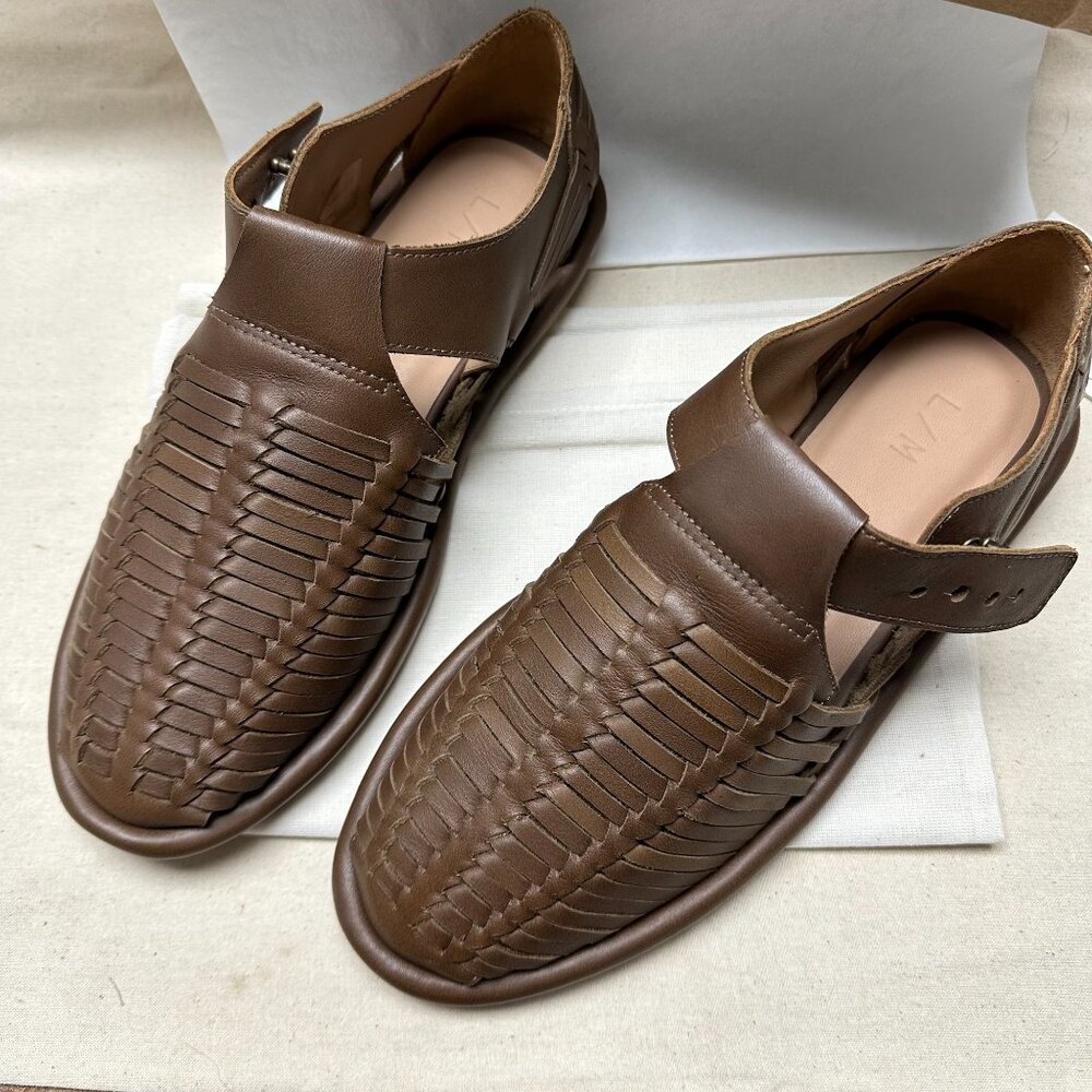 NIB Lauren Manoogian New Mesa Shoes Brown Woven Leather 38